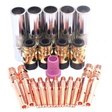 Аксессуары для MIG MAG Gun, 45 шт., 350A, MIG shield Cup, газовый диффузор, изолятор, электрические наконечники для сварочного аппарата CO2 MIG
