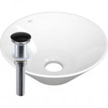 Комплект для ванной от BAUEDGE - современное и оригинальное решение для оснащения ванной комнаты. Раковина чаша накладная круглая BAU Dream D43, белая Раковина накладная устанавливается на столешницу, тумбочку или стол и в отличие от встраиваемой, не врезается в ее поверхность. Накладные раковины смотрятся очень оригинально и, при желании оборудовать ванную комнату в духе "Hi-tech", такой выбор будет беспроигрышным. Раковина выполнена из фарфора. Идеально подходит для накладных тумб арт BD1060 и BD1080! Чтобы не занимать место крупногабаритными конструкциями, стоит приобрести накладную раковину. Раковина BAU Hotel подходит для тумб со столешницей практически любых фирм, например: Roca, Cersanit, Triton, Акватон, Акванет, Aqwella, Grossman, Belbagno, Runo и многих других. Раковина изготовлена из санфарфора. Выпуск для раковины BAU клик-клак, черный – это удобная система слива, долговечность и элегантный внешний вид водосливной арматуры. Выпуск для умывальника имеет элегантный внешний вид и черную крышку.