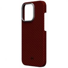 Чехол для мобильного телефона Magssory для iPhone 15 Pro, кевлар (арамид), с магнитами, совместимый с MagSafe, red (CFB015)