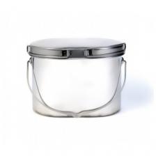 Котелок (кан) походный низкий 1,8 л крышка с ручками нержавейка