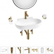 Комплексное предложение по специальной цене. Все составляющие набора проходят деликатные апгрейды для достижения абсолютной гигиены, надежности монтажных элементов и максимального удобства в пользовании. В процессе обжига керамики при температуре 1250° С образуется плотная трехслойная фарфоровая структура, которая придает прочность и обеспечивает белизну как внутренней, так и внешней поверхности умывальника. Антибактериальное грязеотталкивающее покрытие керамики Lavinia Boho препятствует образованию налета и размножению патогенных бактерий. Для регулярной уборки раковины достаточно использования теплой воды и мягкой салфетки. Конструкция всех элементов набора идеально сочетается. Интуитивно понятный монтаж позволяет за считанные минуты осуществить сборку и подключение всех элементов набора, не прибегая к помощи профессионалов, и наслаждаться полученным результатом каждый день. Четко отлаженная система отгрузки позволяет каждому покупателю получить сантехнику в отличном состоянии со всеми гарантийными документами на покупку. Перед погрузкой каждое изделие из комплекта проходит детальный визуальный осмотр для предупреждения возможных царапин и повреждений. Комплект поставляется в единой коробке, в которой размещены все элементы набора в дополнительных индивидуальных упаковках, что гарантирует наличие всех позиций и их сохранность.