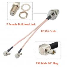BEVOTOP Разветвитель кабеля RG316 F Female на 2x TS9/CRC9 10см-2м