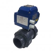 Шаровой кран Двухходовой ПВХ шаровый кран TECHNO 2050PVC-NP30DF24V DN50, с электроприводом 30Нм, 24В, управление открыто/закрыто 672502