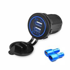 12 В-24 В, двойная USB-розетка для зарядного устройства, 5 В, 3,1 А, автомобильное зарядное устройство с панелью, водонепроницаемая розетка для адаптера питания для автомобиля, морского мотоцикла