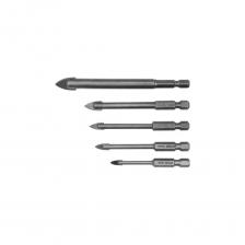 Набор сверл по стеклу и керамике. Предназначен для сверления точных и чистых отверстий без сколов кромок в стекле, керамике, фарфоре.изготовлен из высококачественной стали YG6Xклинок с твердостью 90 HRCкорпус с твердостью 38 HRCПрочный и устойчивый к повреждениям и затуплениюСодержание:Сверла: 4, 5, 6, 8, 10 мм