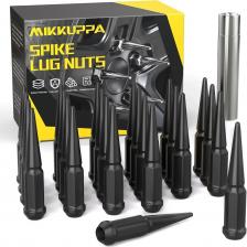MIKKUPPA 24 шт. M14 x 1,5 колесные гайки с шипами, конусное/коническое выпуклое сиденье, черные закрытые концевые гайки с 1 головкой