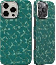 Чехол Pitaka Monogram PTK Tactile Woven Case c MagSafe для iPhone 16 Pro Max, Green Gold