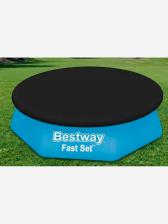Тент для бассейнов с надувным бортом Bestway 58032 Fast Set 244 см (d 280 см), Черный