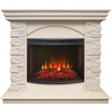 Модель электрического камина Real-Flame Elford STD/EUG WT с очагом Evrika 25,5 LED