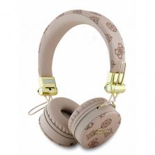 Guess наушники беспроводные накладные Bluetooth HP Round ENC Peony with Script Metal Logo Brown