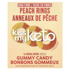 Kiss My Keto, Gummy Candy, персиковые кольца, 8 пакетиков по 25 г (0,88 унции)