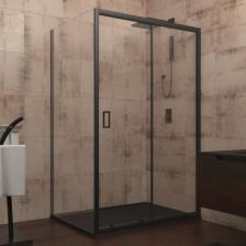 Душевой уголок Veconi Rovigo RV-040B 120х90 см, профиль матовый черный, стекло прозрачное