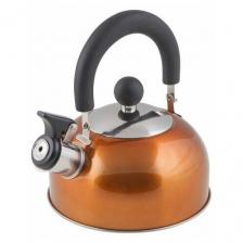 Чайник со свистком, нержавеющая сталь, 1.2 л, серия Holiday, оранжевый металлик, PERFECTO LINEA (диаметр 16,5 см, высота 13,5 см, общий объем изделия