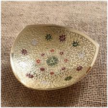 Блюдо латунь цветная эмаль "Роззи" 2,5х11х10,5 см 1871431