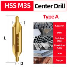 ABAOTE центральное сверло с титановым покрытием, 60 градусов, центральное сверло, металлическое центрирующее сверло, металлическое рабочее отверстие стандарта 1/3 шт.