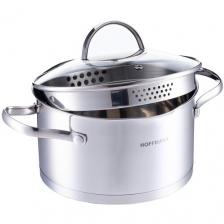 Кастрюля Hoffmann HM 5618, нержавеющая сталь, 2,6 л, для индукции, мытье в посудомойке