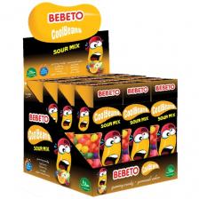 Жевательный мармелад BEBETO COOL BEANS SOUR MIX, 30 г, 12 штук.
