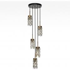 Подвесной хрустальный светильник Citilux RONIN CL326015 — это утонченный образец современного освещения, сохраняющего традиции классических силуэтов. Изумительное мерцание хрусталя украсит любой интерьер от гостиной и спальни до ресторана или бара.Каркас светильника — металлический, основание круглое, черного оттенка, на нем закреплено пять подвесов. Бронзовые плафоны — цилиндрической формы, с хрустальными подвесками. Высоту подвесов можно отрегулировать, подстраиваясь под высоту потолков в помещении. Для изделия используются пять лампочек с цоколем Е14, максимальная мощность для ламп накаливания — 40Вт.Каскадный хрустальный подвес Ситилюкс Ронин CL326015 привнесет нотку классики в современные интерьеры, добавляя уюта и очаровательного блеска.