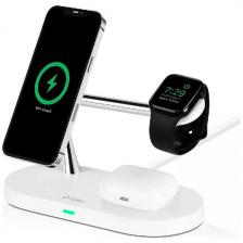 Беспроводная зарядная станция 4-в-1 Ttec AirCharger Quattro M MagSafe Competitible 4in1 iPhone + Apple Watch + AirPods Wireless Fast charger with LED, белый