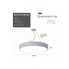 SPO-131-W-40K-045 Светильник LED ЭРА Geometria SPO-131-W-40K-045 Ring 45Вт 4000K 4000Лм IP40 600*80 белый подвесной драйвер внутри, цена за 1 шт