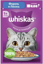 Влажный корм для кошек Whiskas Форель и лосось желе 75г