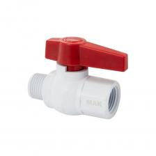 Кран изготовлен из АБС-пластика. Поворотная ручка выполнена в виде рычага. Изделие оснащено наружной и внутренней присоединительной резьбой 3/4. Пластиковый кран устанавливается на трубопровод или устройство холодного и горячего водоснабжения. Также устанавливается на трубопровод системы отопления (совместно с латунным и никелированным фитингом). Применение шарового крана в виде регулирующей арматуры не допускается. Поворотная ручка должна быть полностью открыта или закрыта.