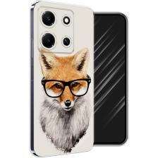 Чехол на Infinix Note 30i / Инфиникс Нот 30i с принтом Лиса в очках