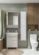 Комплект мебели Aquaton Рико 65 белый-светлое дерево