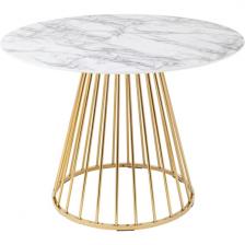 Стол обеденный Stool Group Ливерпуль 110*110 белый мрамор УТ000036112 (круглая столешница, О-образная опора)