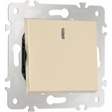 Выключатель встраиваемый одноклавишный с подсветкой Arte Milano am-203 203.31-1.shampan