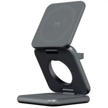 Складное беспроводное зарядное устройство Magssory Fold Pro, 3 в 1, с магнитами, совместимое с Qi2 (midnight WCH063)