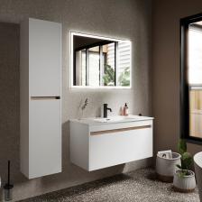 Мебель для ванной комнаты Sancos Smart 100 см белый глянец