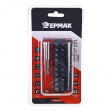 Набор бит 32 предмета (PH, PZ, SL, T(TX), HEX, 25 мм) для шуруповерта ЕРМАК 601-066 предназначен для работы с резьбовыми соединениями разных типов. Изготовлен из легированной стали, имеющей высокий ресурс службы и повышенную устойчивость к деформации. Комплект также включает магнитный держатель с удлинителем для работы с соединениями, находящимися в труднодоступных местах. Пластиковый кейс удобен для переноски и хранения, а также оснащен пластиковой клипсой для крепления на кармане рабочей одежды или вертикального хранения.