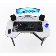 Угловой компьютерный стол "Угол", 140x87x75 см, белый с чёрной кромкой