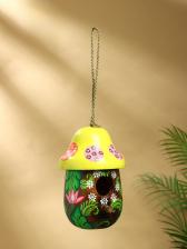 Подвесной декор "Скворечник-грибок" дерево 22х15х15 см, цв.зелёный