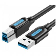 Кабель для принтера, сканера USB Type B 3.0 длинной 1 метр Vention провод МФУ тип разъемов AM/BM, черный, арт. COOBF