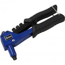 Применяется для создания неразъемных соединений различных материалов с помощью вытяжных заклепок из алюминия Длина 200 мм Тянущие губки изготовлены из высокопрочной Cr-Mo (хром-молибденовой) стали Диаметры используемых заклепок: 2.4/3.2/4.0/4.8 мм Сменные бесключевые винтовые насадки, закрепленные на корпусе инструмента Усиленный стальной окрашенный корпус Эргономичная рукоятка обеспечивает максимальное удобство при работе Плавный и легкий монтаж одной рукой