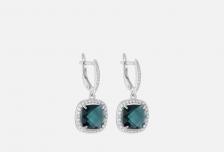 Серьги Серебряные С крупными синими камнями 2 шт PEPELA JEWELRY
