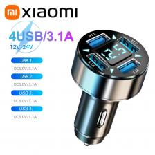 Автомобильное зарядное устройство Xiaomi 250 Вт QC3.0 Быстрая зарядка 6-в-1 Автомобильный прикуриватель 5-портовое автомобильное зарядное устройство Флэш-зарядка с цифровым дисплеем