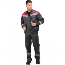 Летний костюм с полукомбинезоном ГК Спецобъединение МАСТЕР ЛЮКС серый-красный Кос 459/88/182