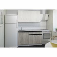 Кухонный гарнитур прямой «Паола медиум», 1400x600 мм, цвет белый/кантри/дуб грей/дуб браун