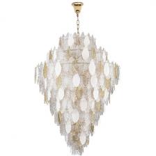 Подвесная каскадная люстра Odeon Light Lace 5052/86 золото/белый/прозрачный/металл/стекло/фарфор/металл E14 86*25W