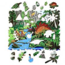 Пазл фигурный/Динозавры/Деревянные/настольные игры для детей/ Головоломка/Ulanik