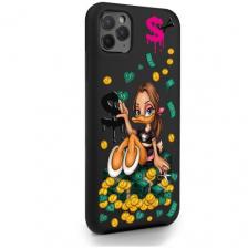Черный силиконовый чехол MustHaveCase для iPhone 11 Pro Max Уточка Девочка для Айфон 11 Про Макс Противоударный