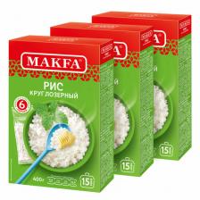 Рис Макфа круглозерный шлифованный в варочных пакетиках, 400 г, 3 шт.