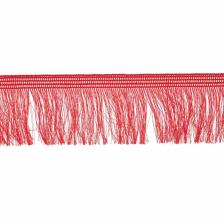 Тесьма декоративная бахрома красная, 6 см