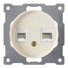 Розетка телефонная/компьютерная RJ-11/RJ-45 OneKeyElectro Бежевый
