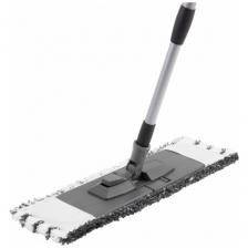 Швабра для влажной уборки In'Loran плоская, микрофибра, серая, 44х13 см, телескопическая ручка 71-120 см, арт. BS-012P