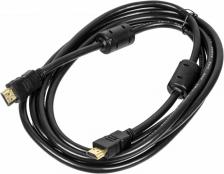 Кабель аудио-видео NingBo HDMI (m) - HDMI (m) , ver 1.4, 3м, GOLD, ф/фильтр, черный [hdmi-3m-mg(ver1.4)]