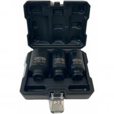 Головки ударные глубокие в наборе из 3 предметов от британского бренда JCB. Набор оптимально подойдёт для использования в автосервисах, мастерских и для домашнего ремонта. Головки обеспечат разнообразие размеров для конкретных задач.Глубокая форма: Позволяет работать с длинными крепежами и в труднодоступных местах.Качество изготовления: Набор изготовлен из высококачественных материалов, что обеспечивает надежность и долговечность.Стандарт 1/2" (12 гр.): Подходит для большинства профессиональных и любительских инструментов.Ударная конструкция: Обеспечивает эффективную передачу силы при работе с гайками и болтами.